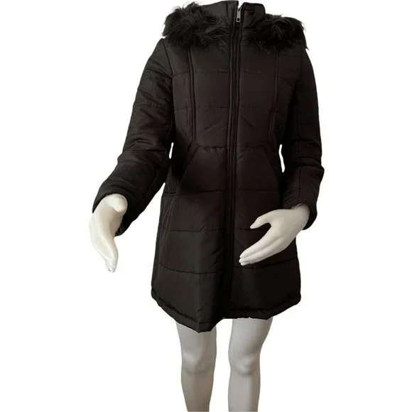 Junior coats with fur hood hot sale